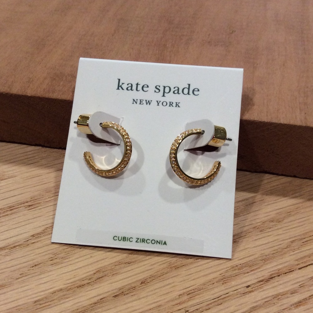 Kate Spade Raise the Bar Pave Huggies Earrings - Picture 2 of 3